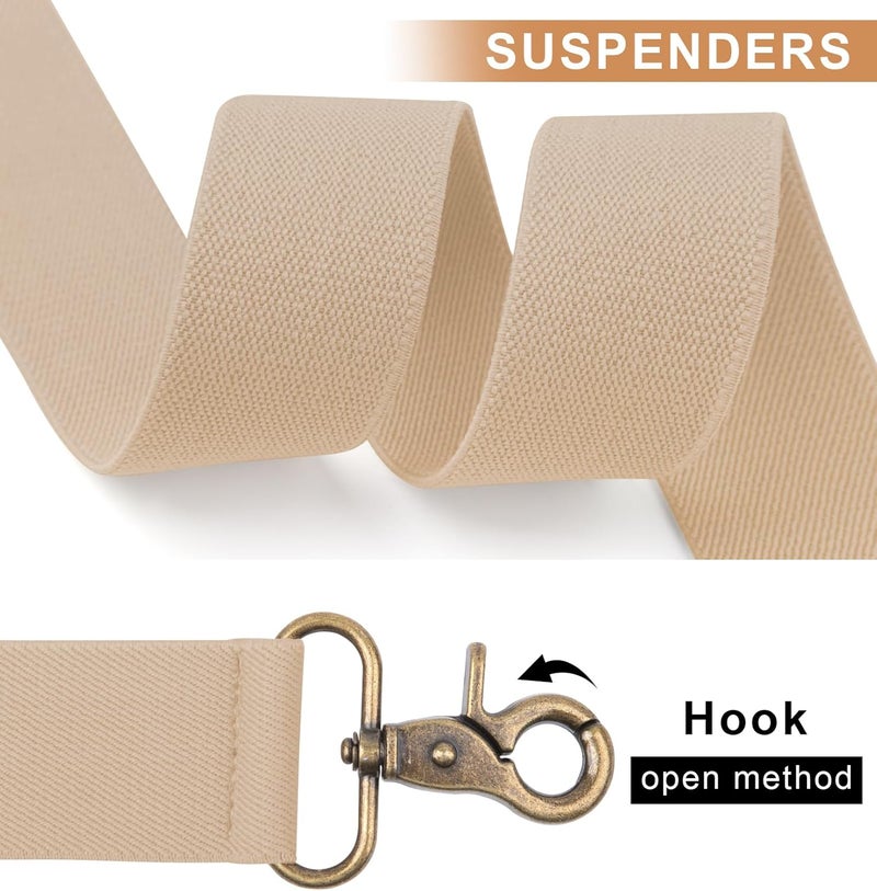 Fasker Suspenders for Men Heavy Duty 1.4 Inch Adjustable Elastic Straps X-Back Mens Suspenders - Image 5